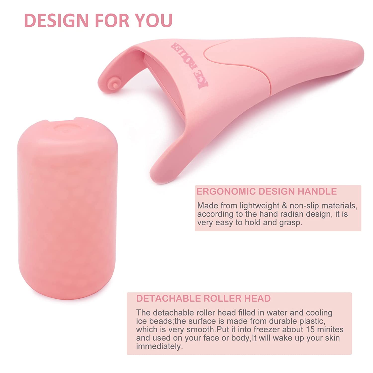 2 Pack Ice Rollers for Face, Eyes and Whole Body Relief, Face Roller Skin Care Tool for Migraine Relief and Blood Circulation (Random Package) - Image 3
